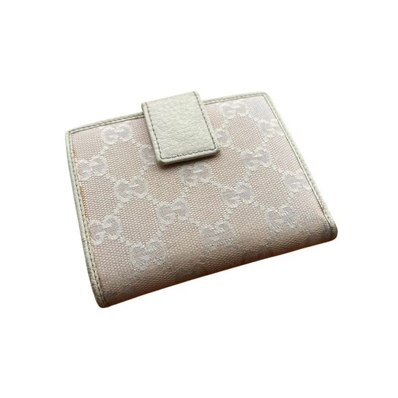 LOW START Vintage Gucci Beige and Pink Monogram Wallet - Picture 3 of 9